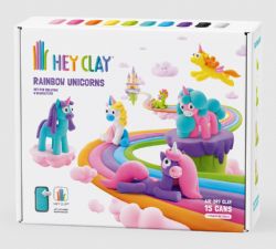 HEY CLAY - ENSEMBLE D'ARGILE - LICORNES ARC-EN-CIEL